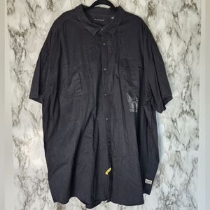 Sean John Black Button Down Short Sleeve Size 6xb